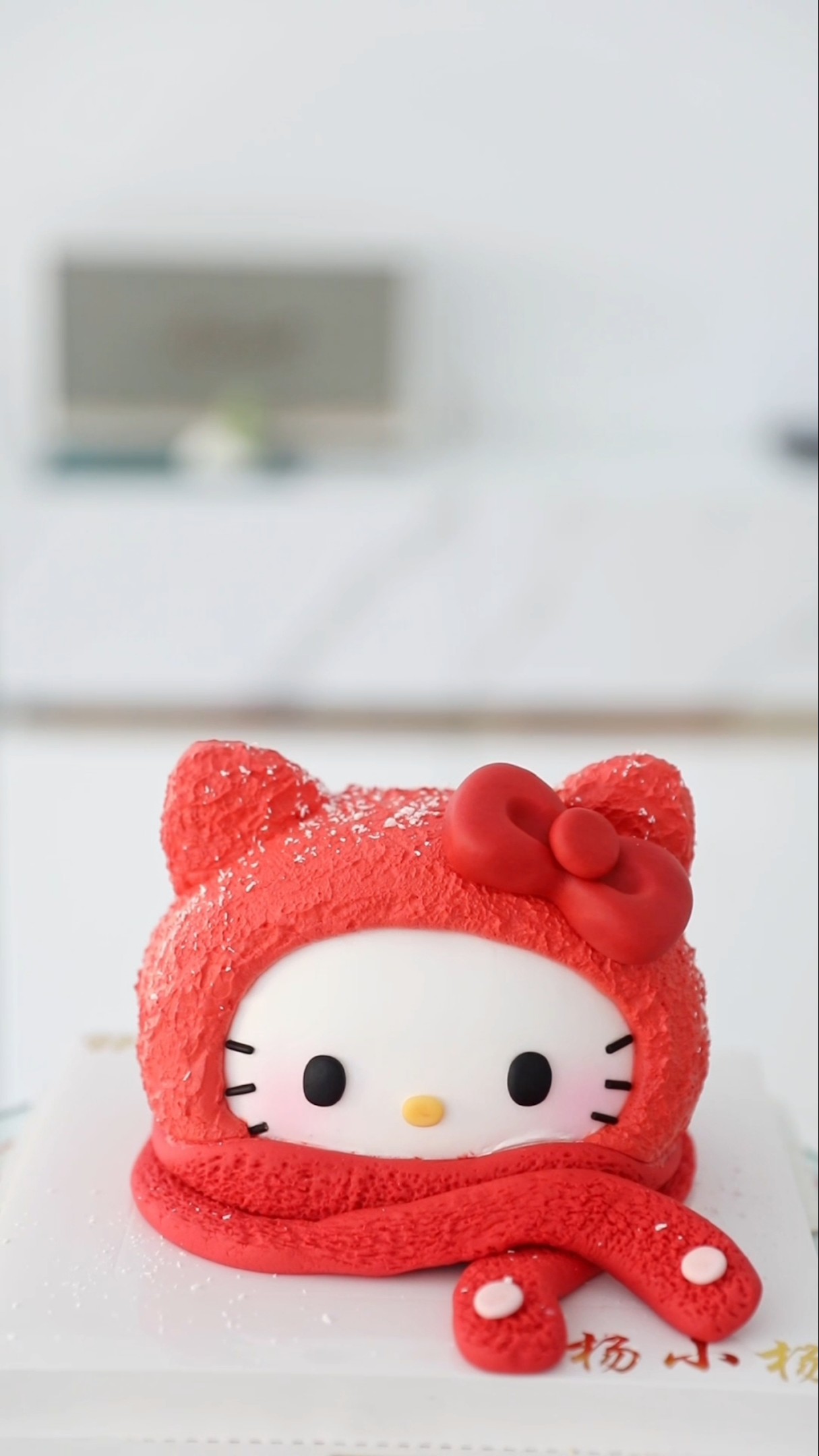 The process of making big head kitty ~ It's perfect for winter ~ Cake #baking #shorts